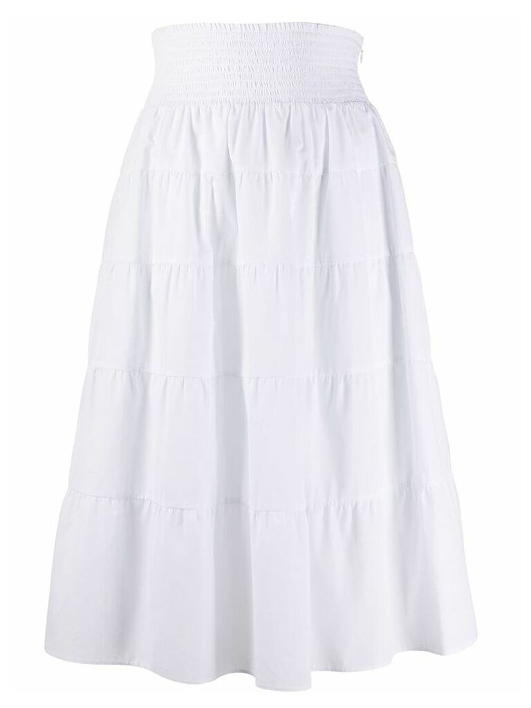 Prada layered mid-length skirt - White
