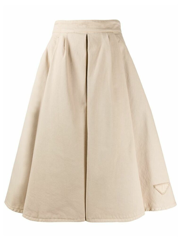 Prada pleated A-line skirt - Neutrals