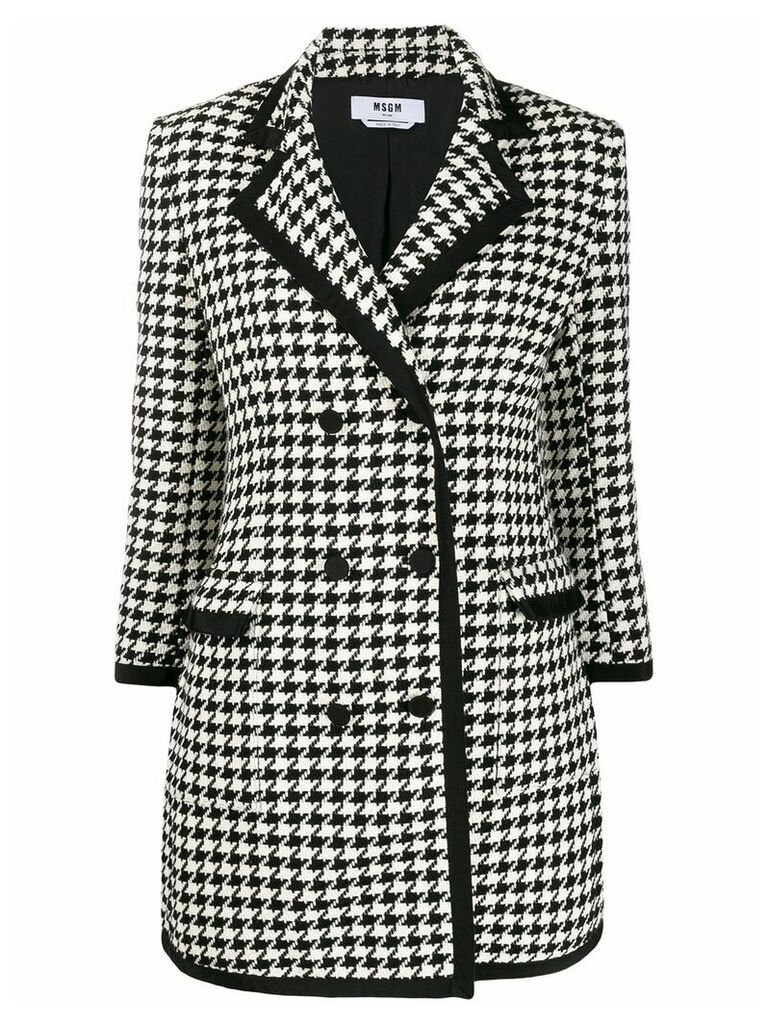 MSGM double breasted houndstooth blazer - Black