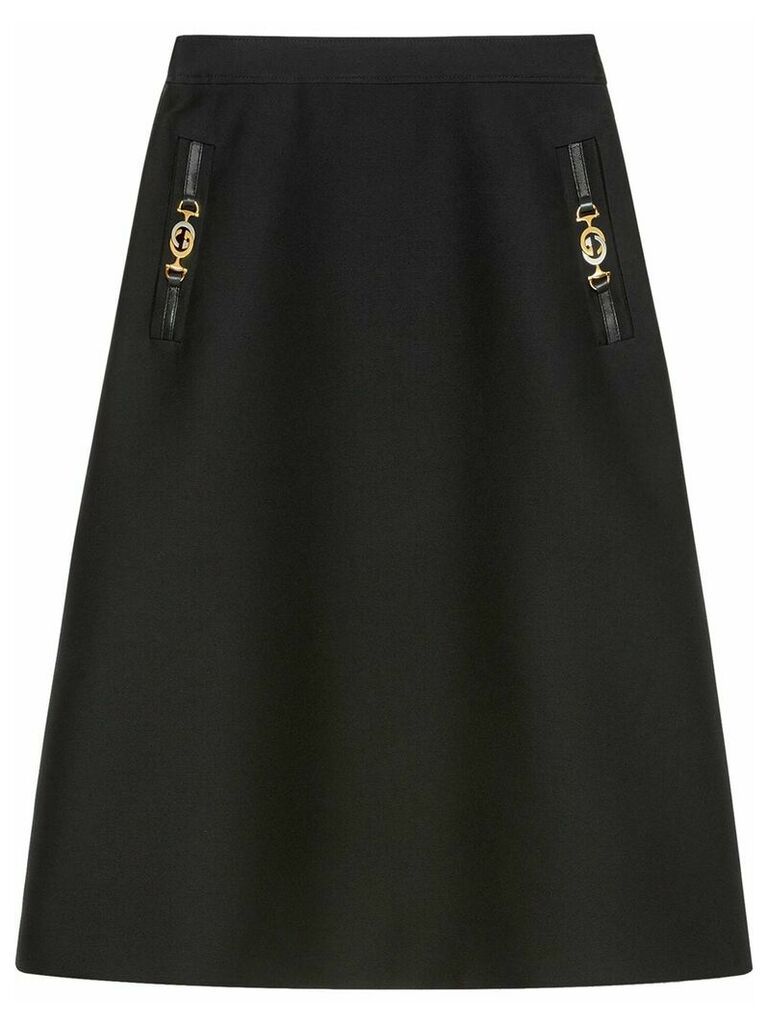Gucci Horsebit detail A-line skirt - Black
