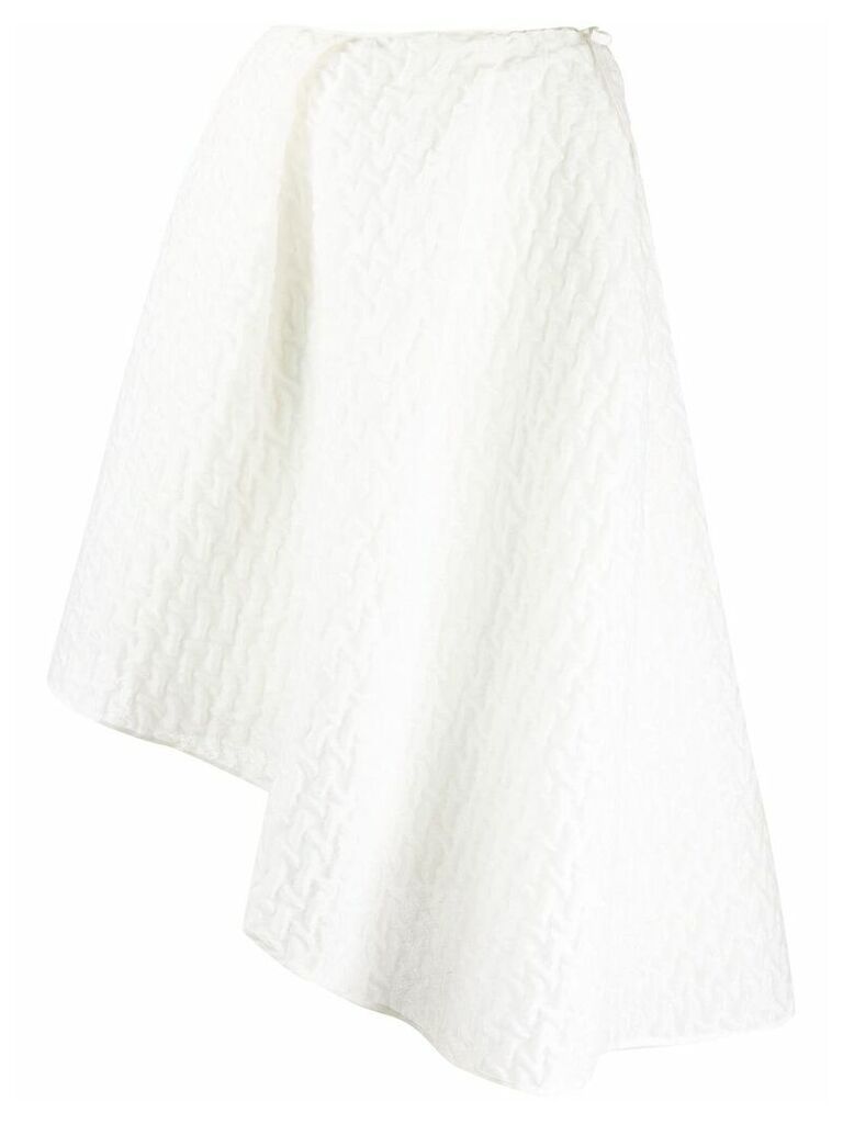 Cecilie Bahnsen textured asymmetric skirt - White