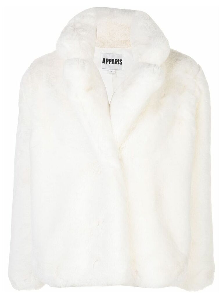 Apparis faux fur coat - White