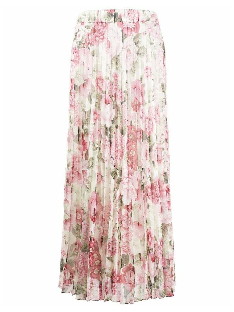 P.A.R.O.S.H. floral print pleated skirt - PINK