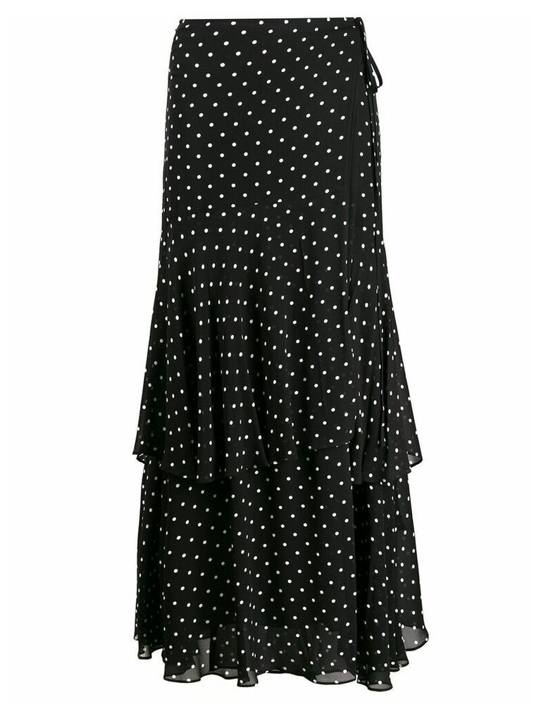 Pinko polka dot print ruffled skirt - Black