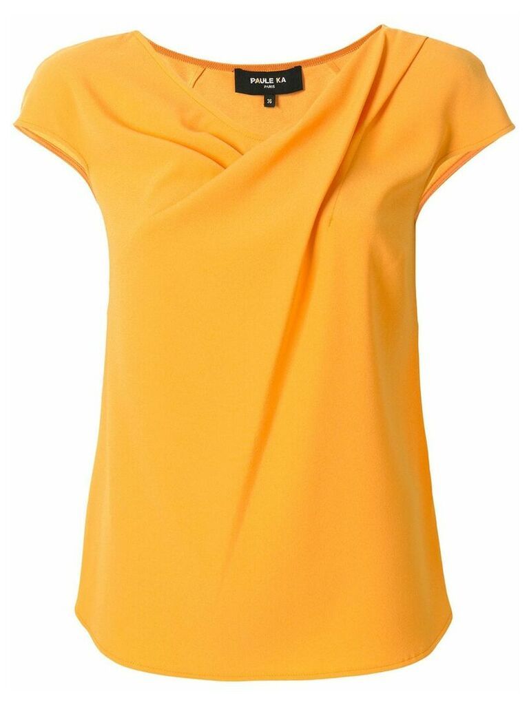 Paule Ka draped neckline blouse - Yellow