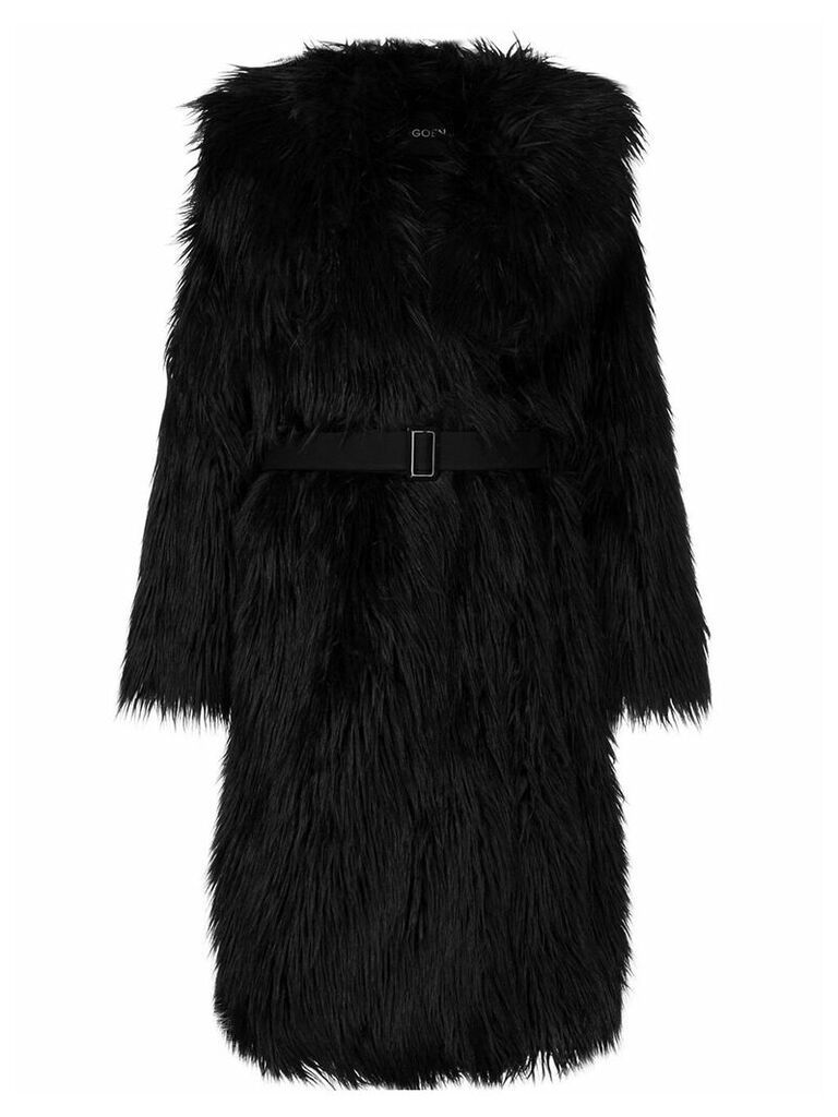 Goen.J Oversized faux fur coat - Black