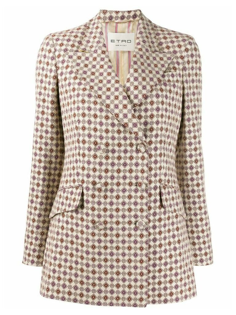 Etro fitted double-breasted blazer - Neutrals