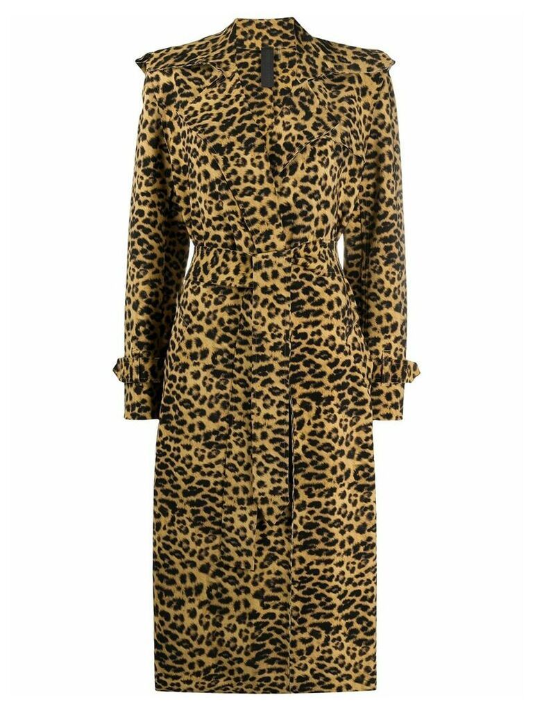 Norma Kamali leopard pattern trenchcoat - NEUTRALS