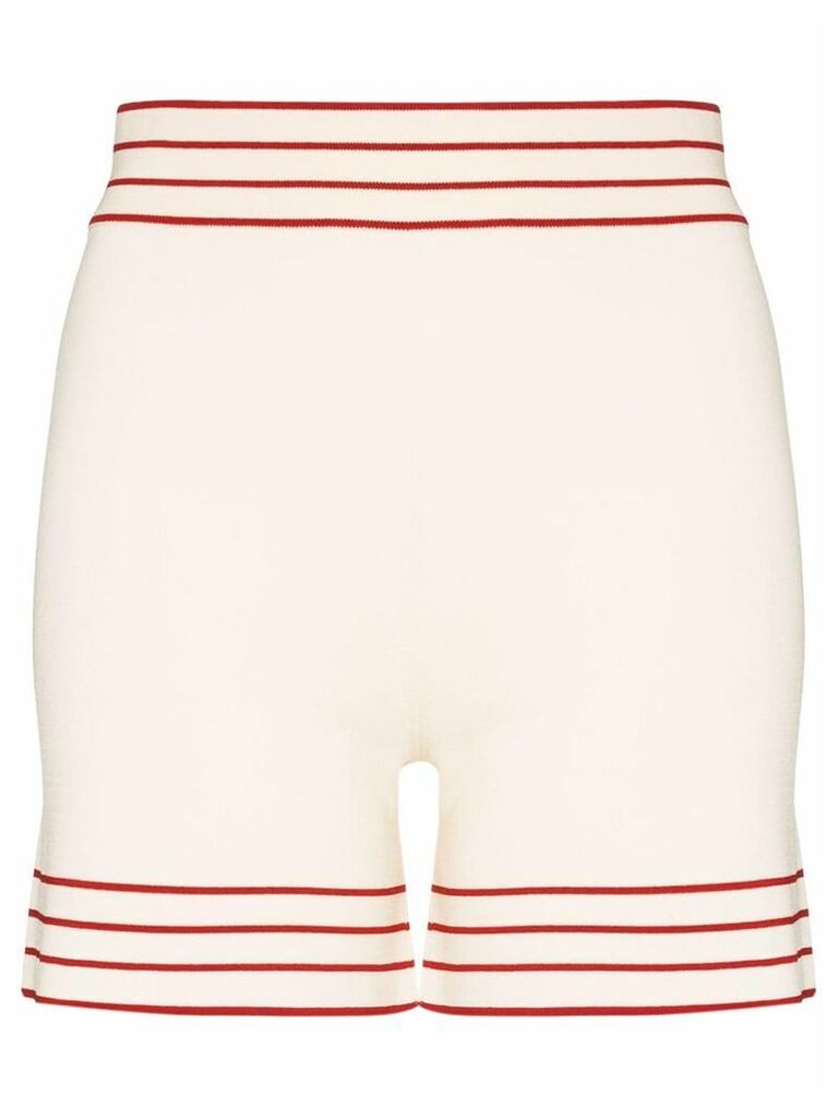 Odyssee stripe trim knit shorts - Neutrals