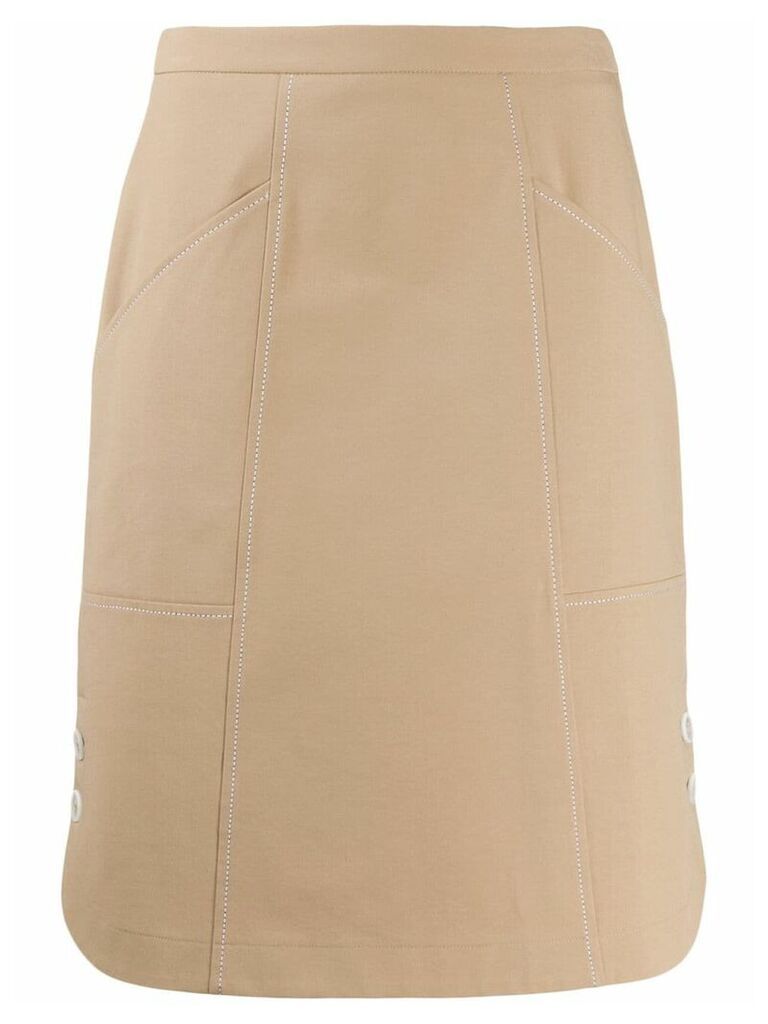 Piazza Sempione A-line side buttoned skirt - NEUTRALS