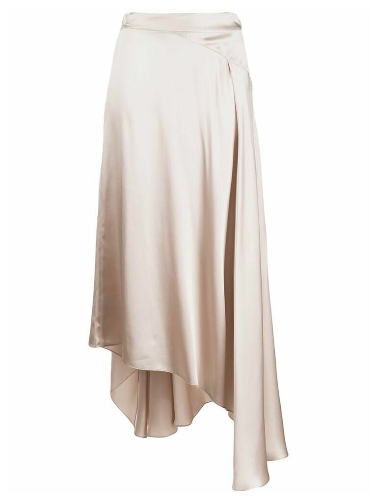 Le Kasha Qargan asymmetric silk skirt - Neutrals
