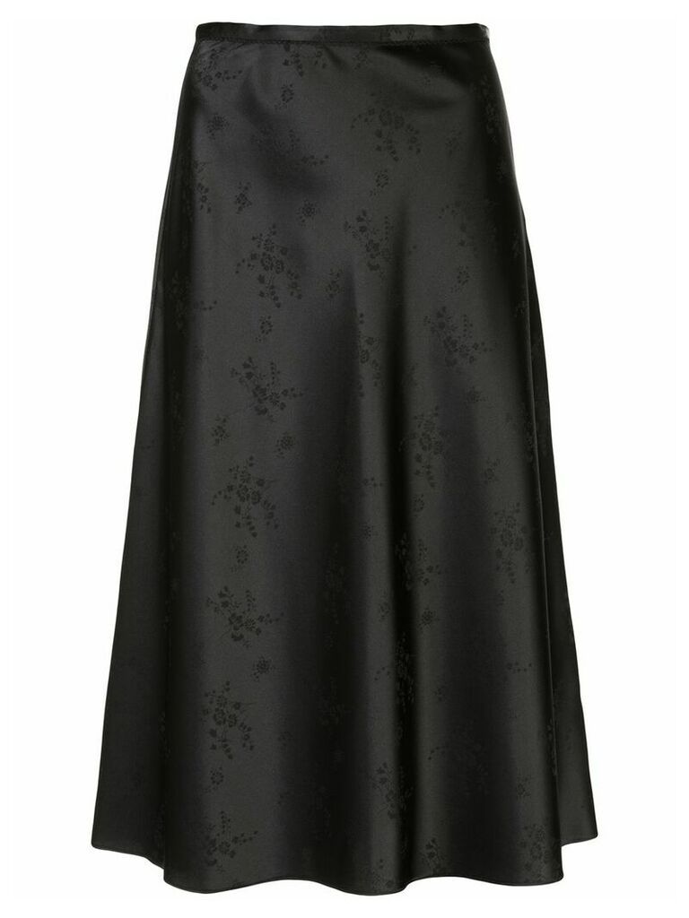 Callipygian flared floral-print skirt - Black