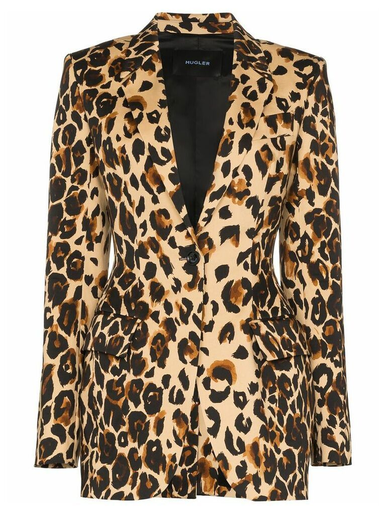 Mugler Leopard print blazer - Black