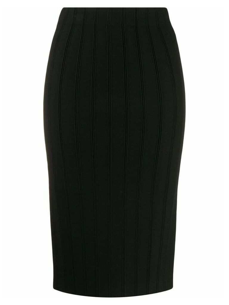 Emporio Armani ribbed fitted skirt - Black
