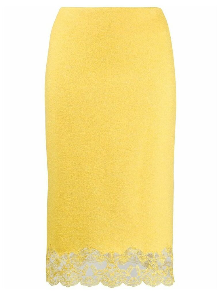 Ermanno Scervino lace trim skirt - Yellow