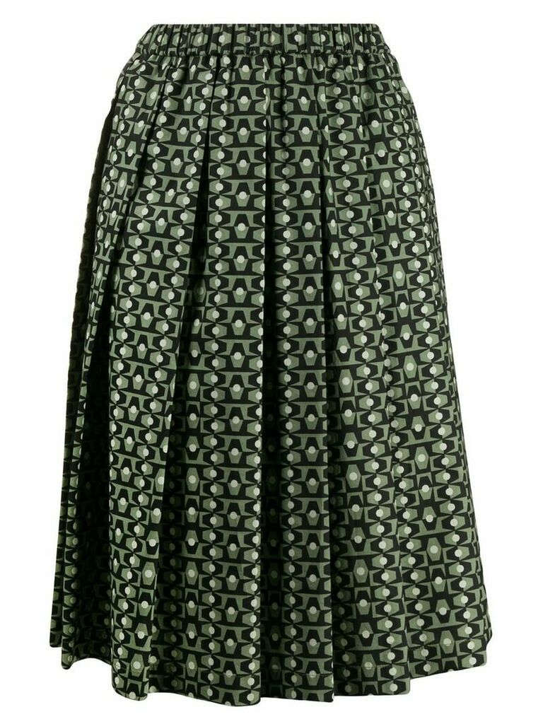Aspesi tile print pleated skirt - Green