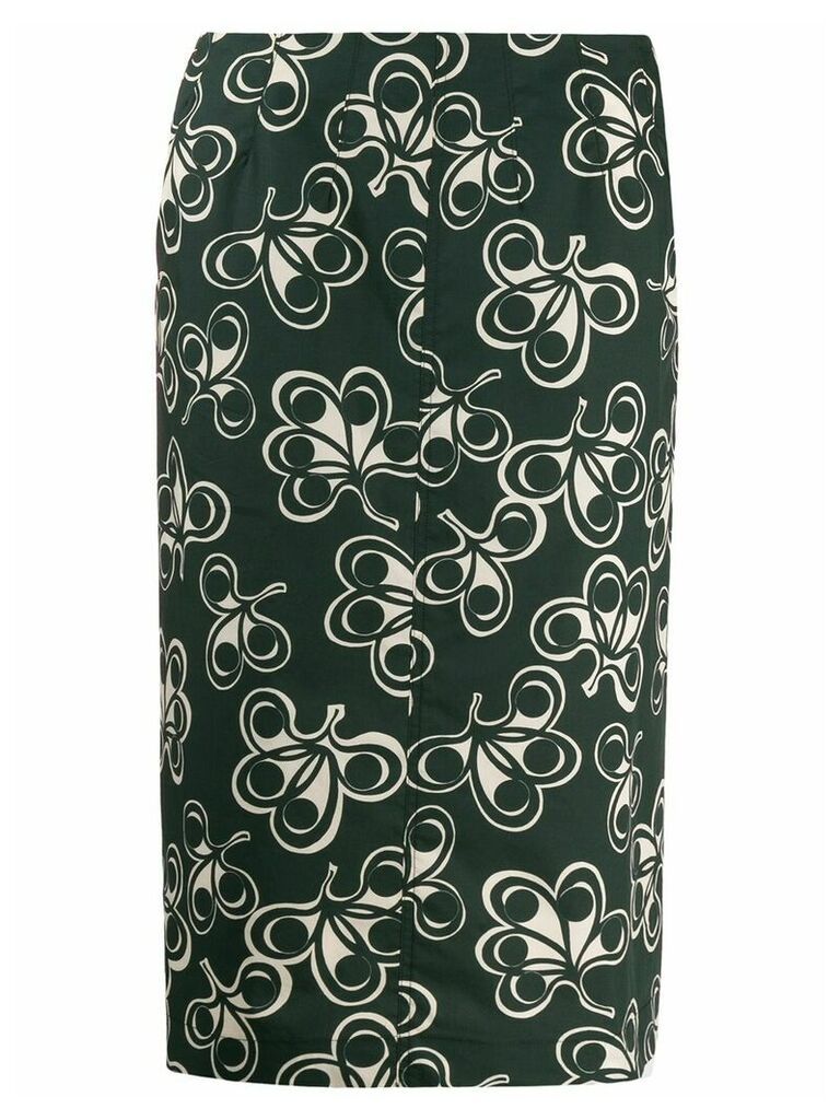 Aspesi high-waisted all-over print skirt - Green