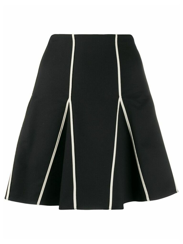 RedValentino contrasting trim pleated skirt - Black