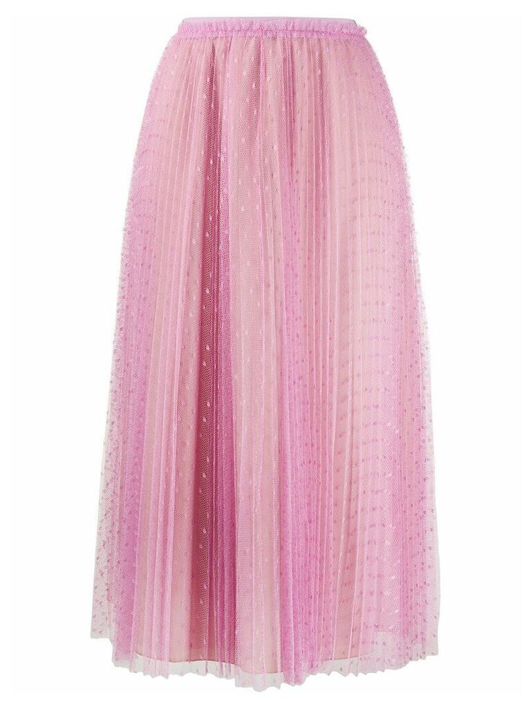 RedValentino tulle point d'esprit pleated skirt - PINK