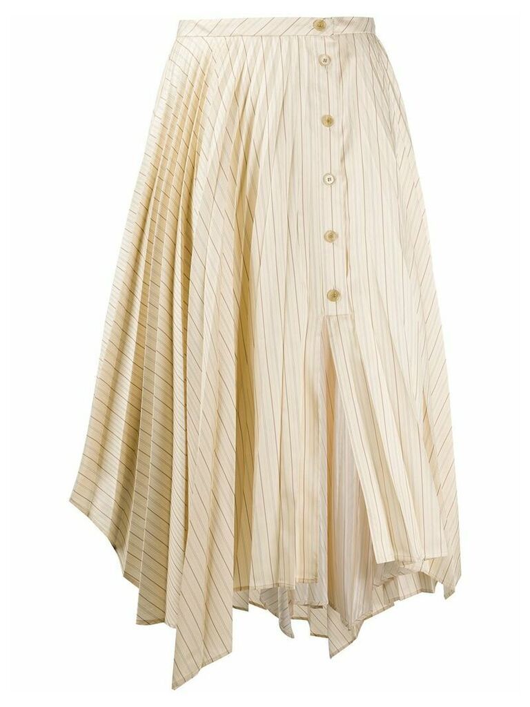 Acne Studios pinstripe asymmetric skirt - Neutrals