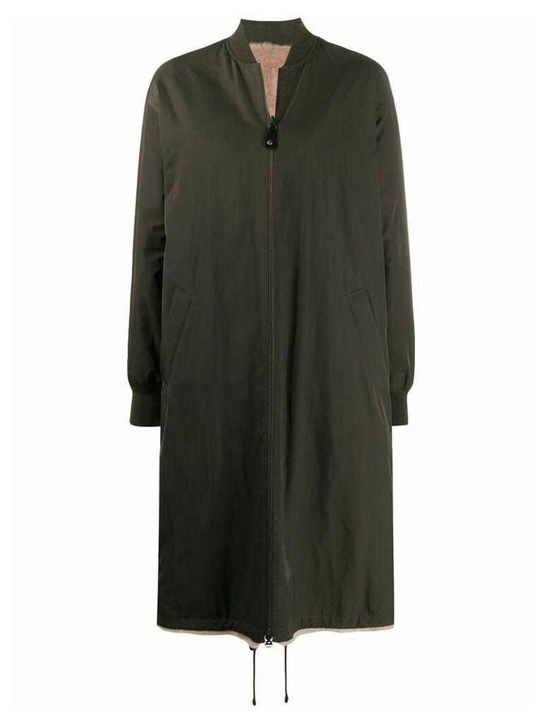 Yves Salomon Army reversible woven coat - Green