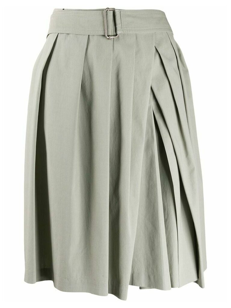 Dries Van Noten Pre-Owned 1990s belted pleated skirt - Grey