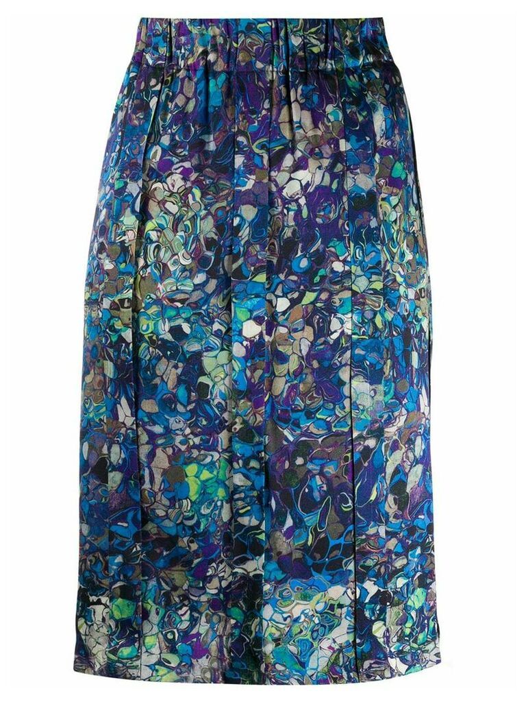 Dries Van Noten Pre-Owned silk 1990s abstract print straight skirt -