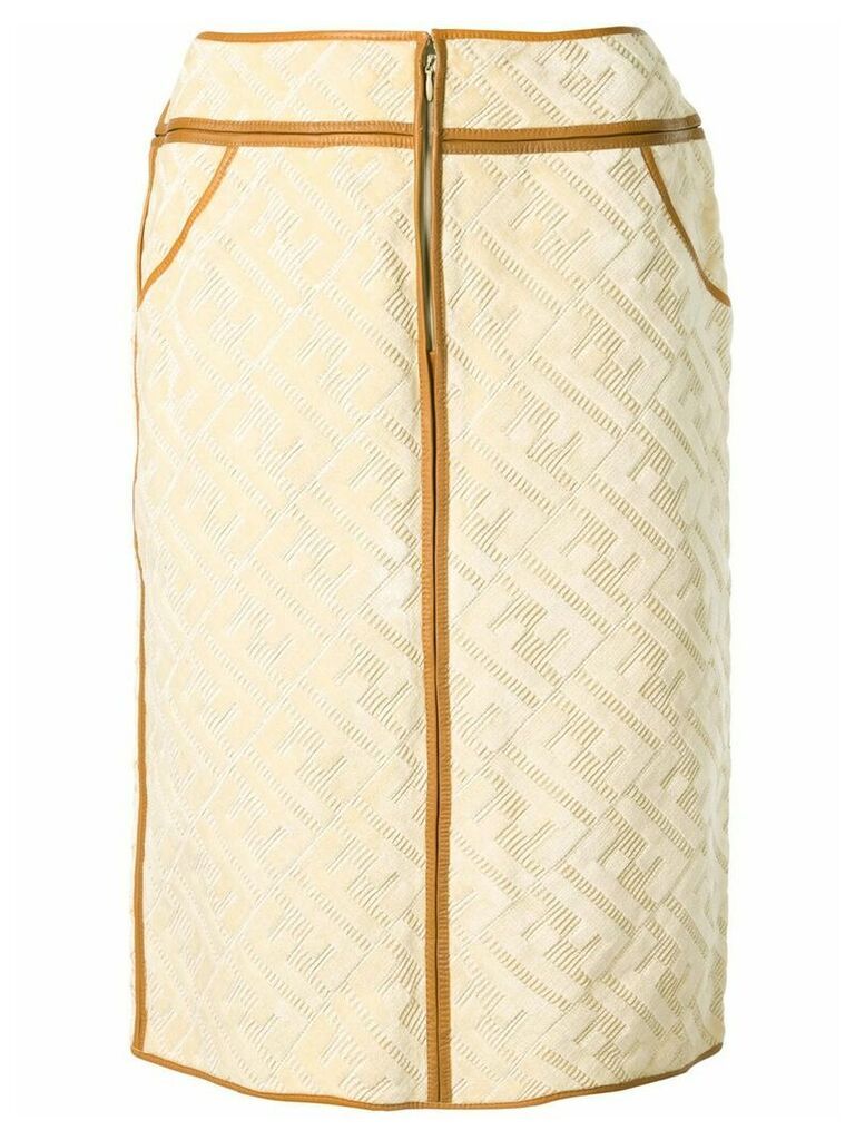Fendi Pre-Owned Zucca print skirt - Brown