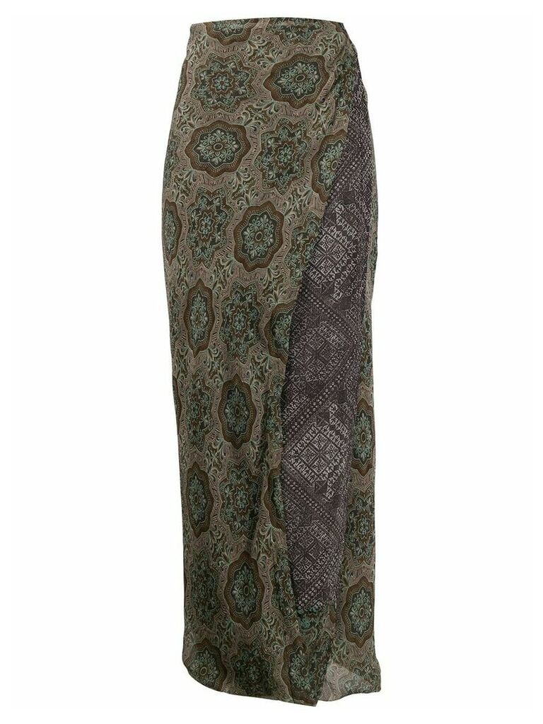 Dries Van Noten Pre-Owned 1990s paisley print skirt - Brown