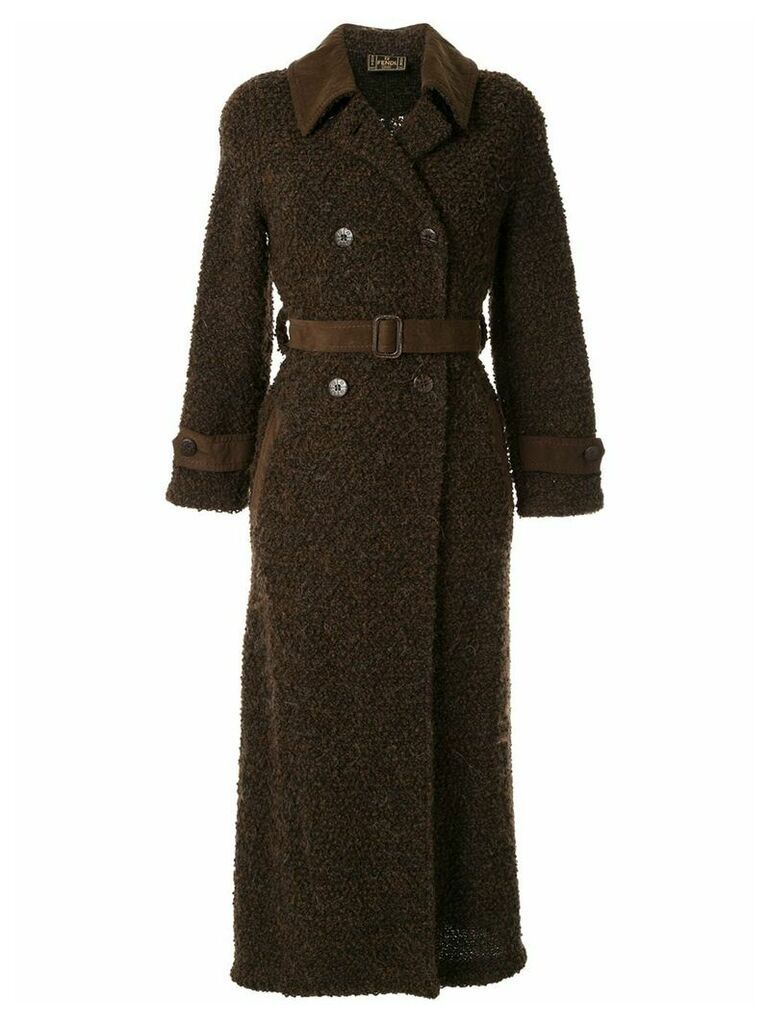 Fendi Pre-Owned double-breasted teddy coat - Brown