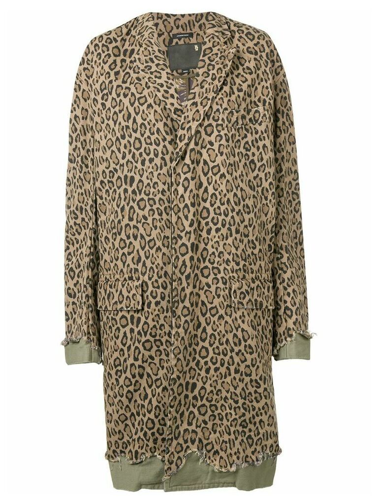 R13 leopard print coat - Green