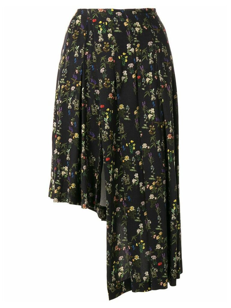 Preen By Thornton Bregazzi floral-print asymmetric skirt - Black