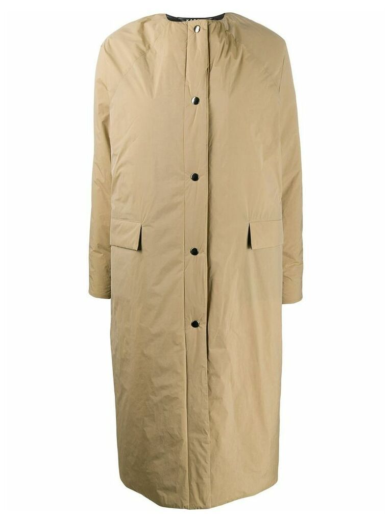 KASSL Editions padded single-breasted coat - NEUTRALS