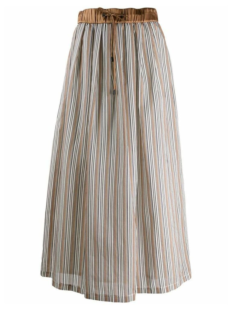 Peserico striped pleated skirt - White