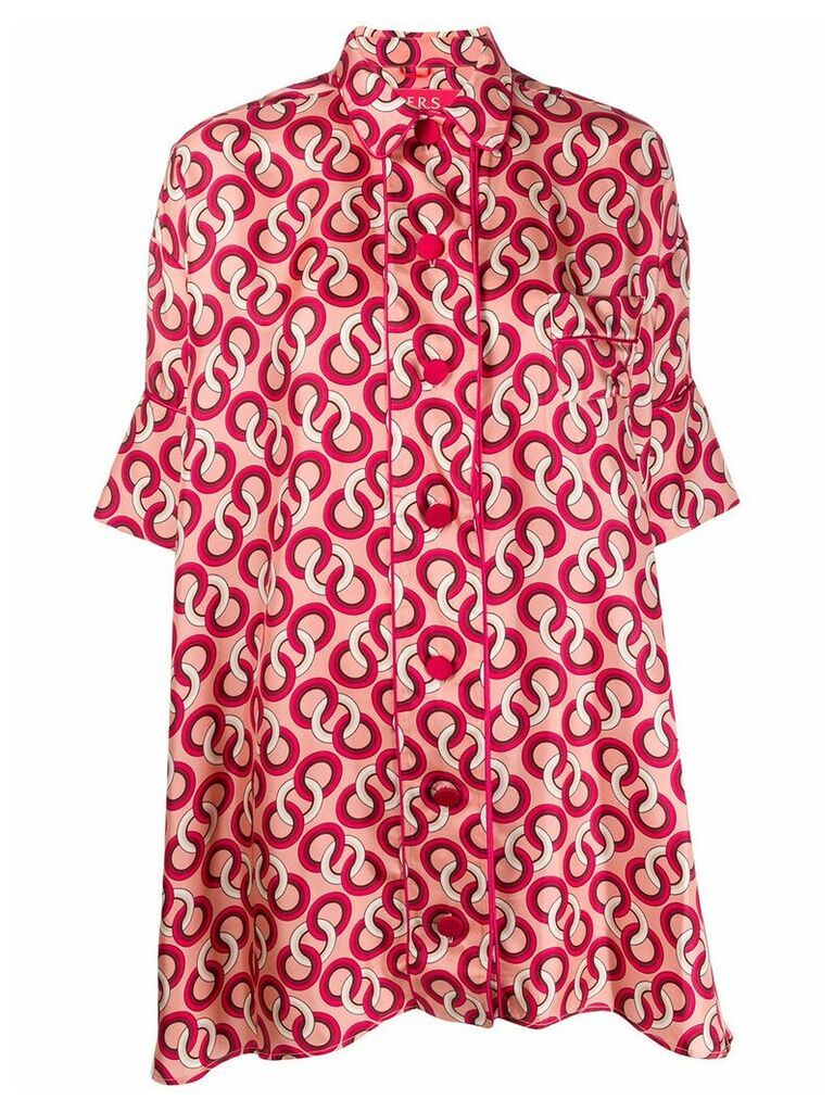 F.R.S For Restless Sleepers silk geometric-print blouse - PINK
