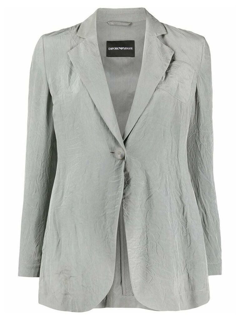 Emporio Armani creased single-breasted blazer - Grey