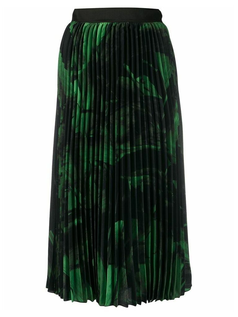 Off-White brushstroke plissé skirt - Green