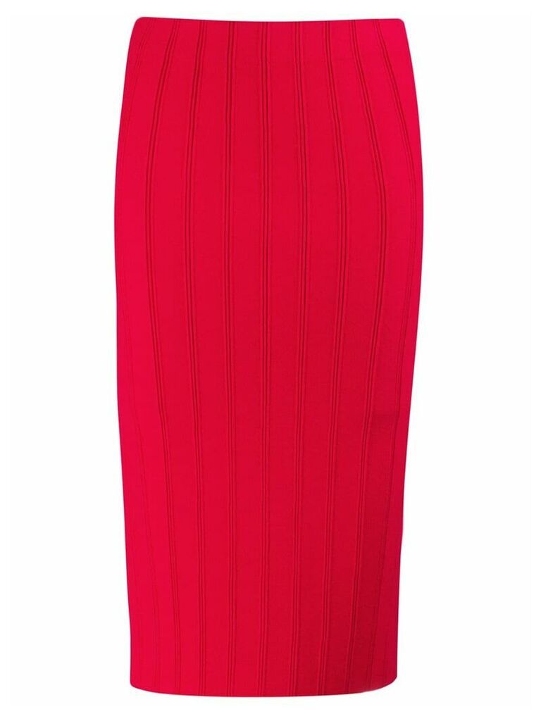 Emporio Armani ribbed fitted skirt - Red