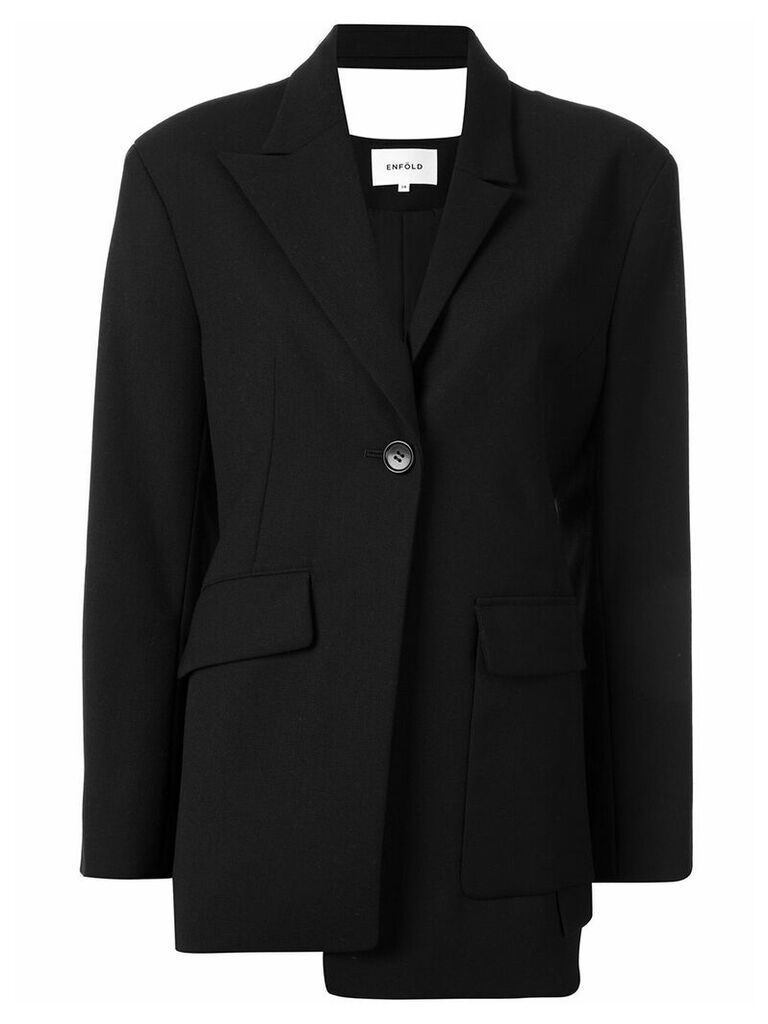 Enföld fitted asymmetric blazer - Black