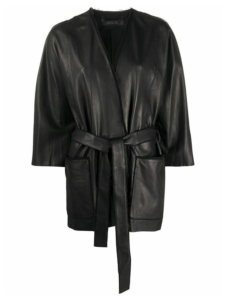 Federica Tosi belted kimono jacket - Black