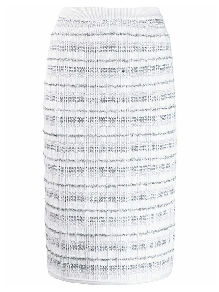 Thom Browne tweed-detail mid-length skirt - White
