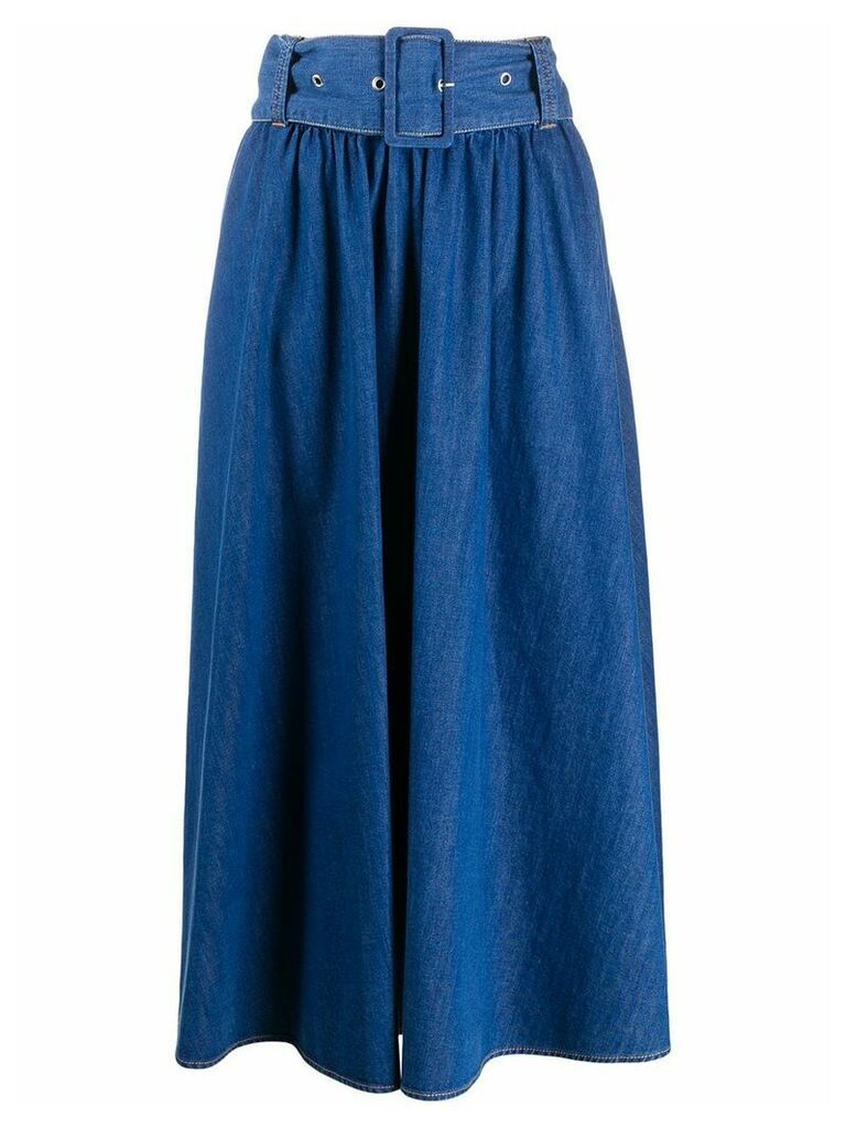 MSGM A-line denim midi skirt - Blue