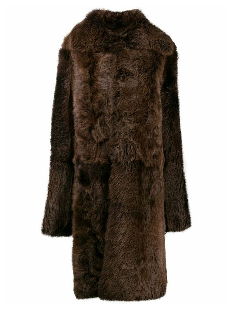 Ann Demeulemeester reversible oversized coat - Brown