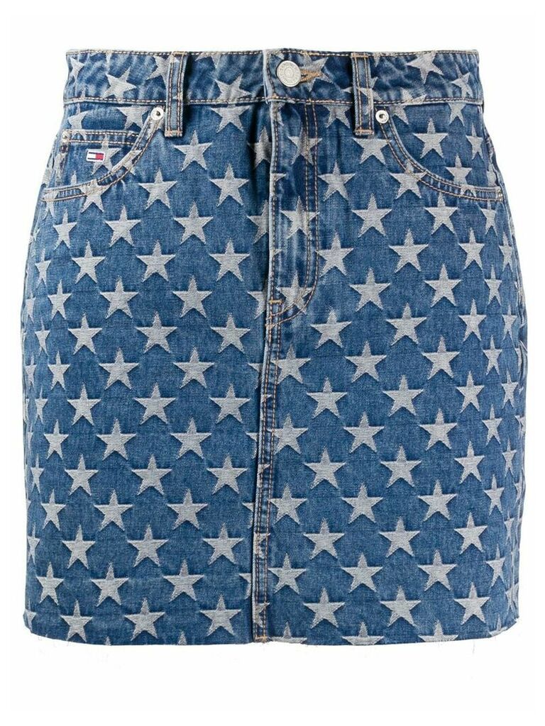 Tommy Jeans star print jeans skirt - Blue