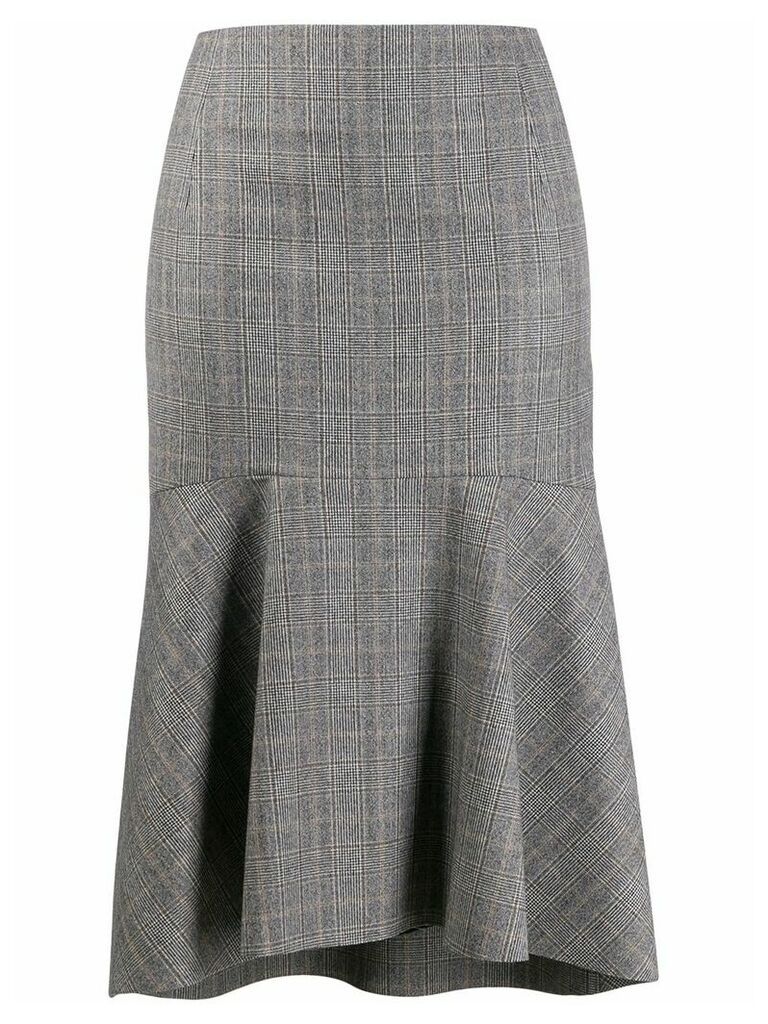 Balenciaga godet checked skirt - Grey