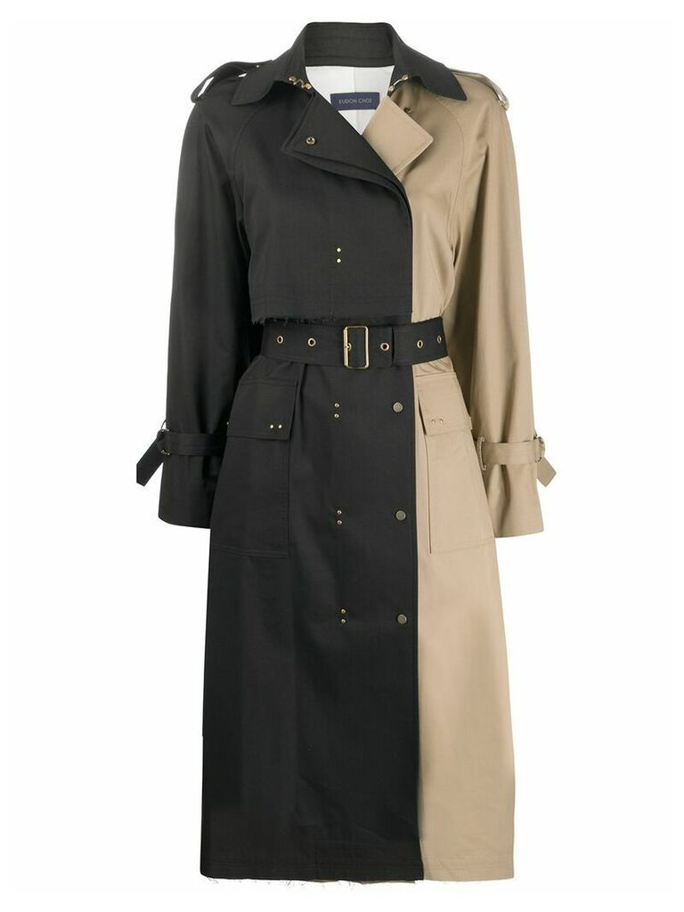 Eudon Choi two-tone trench coat - NEUTRALS