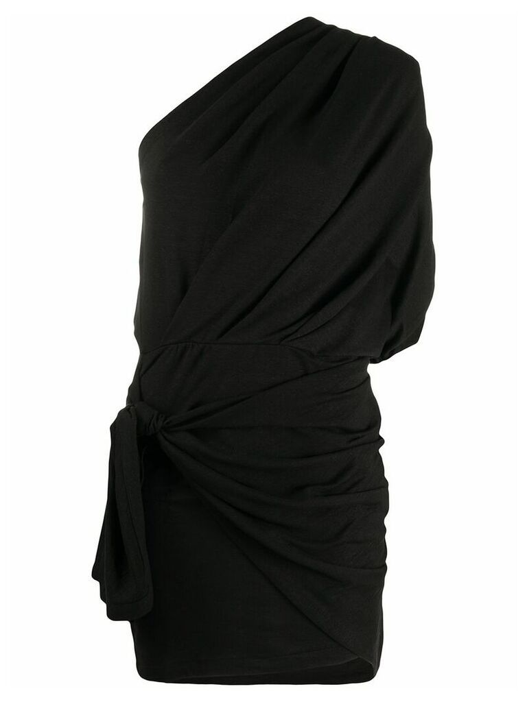IRO asymmetric ruched mini dress - Black
