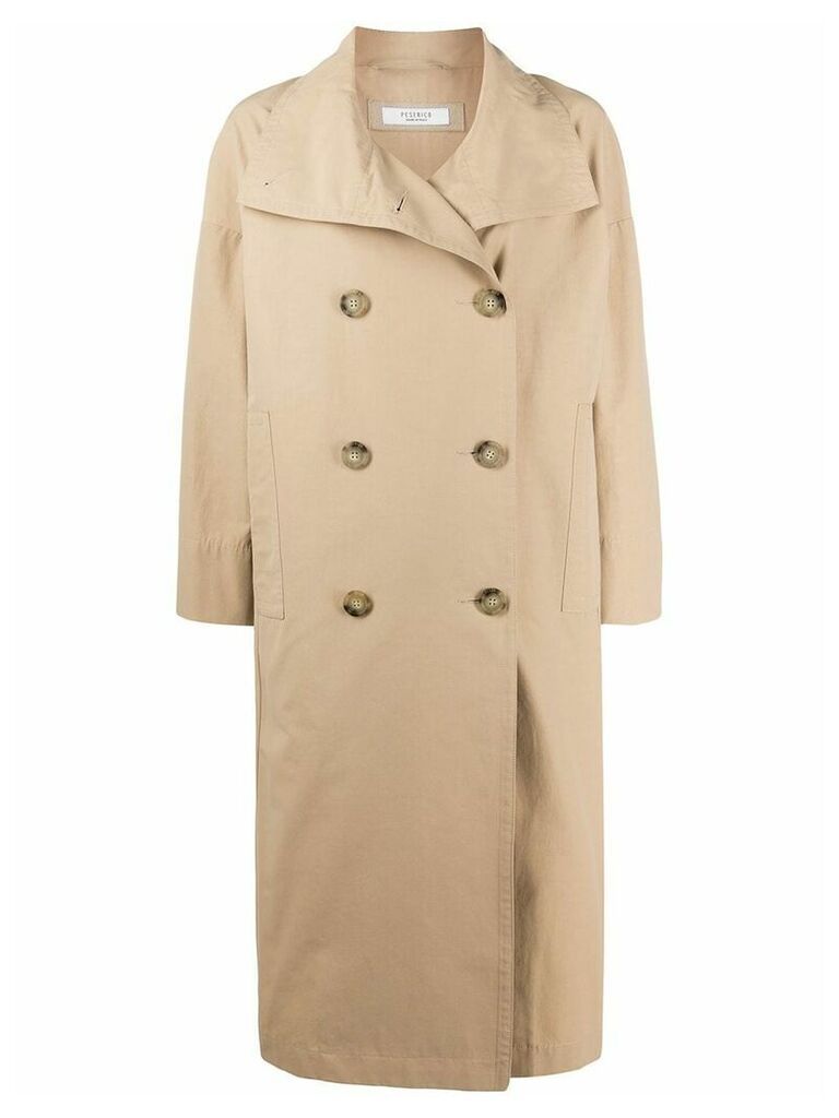 Peserico double-breasted trench coat - Brown