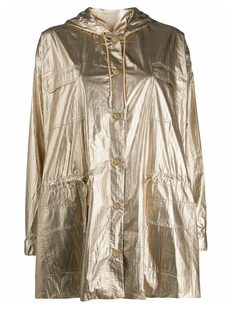 Mes Demoiselles metallized hooded coat - GOLD