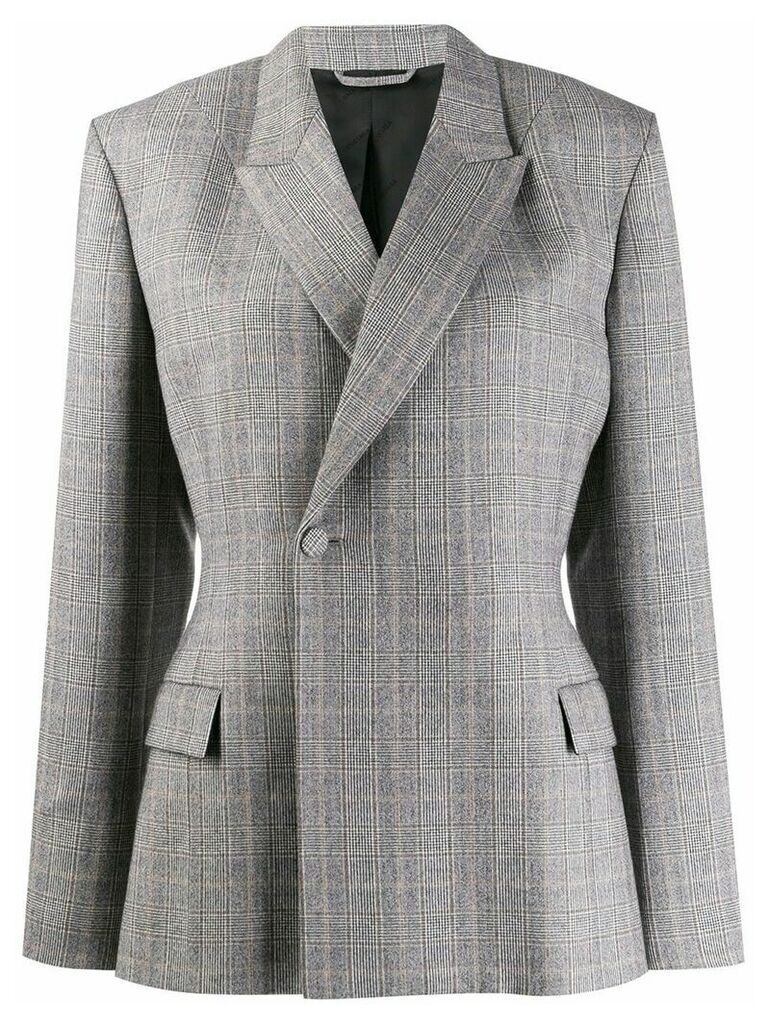 Balenciaga double-breasted fitted waist blazer - Grey
